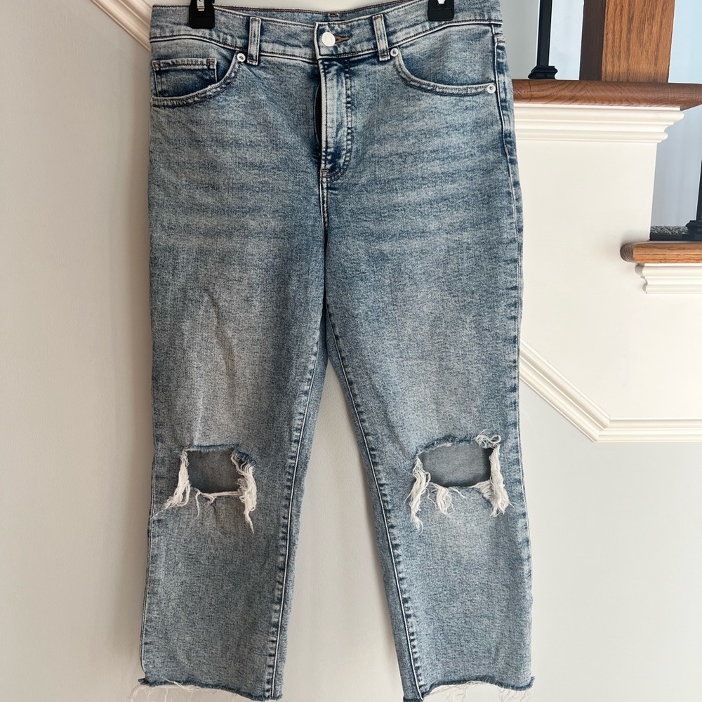 Express straight ankle high rise jeans, size 8p